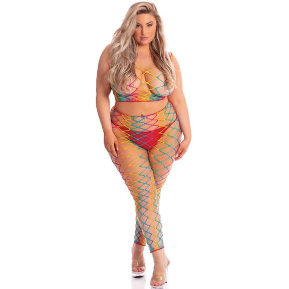 Pink Lipstick - Pink Lipstick Roy G. Biv 2 Pc Bodystocking - Picture 3 of 4